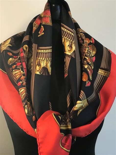 hermes silk scarf black and white|vintage Hermes scarf patterns.